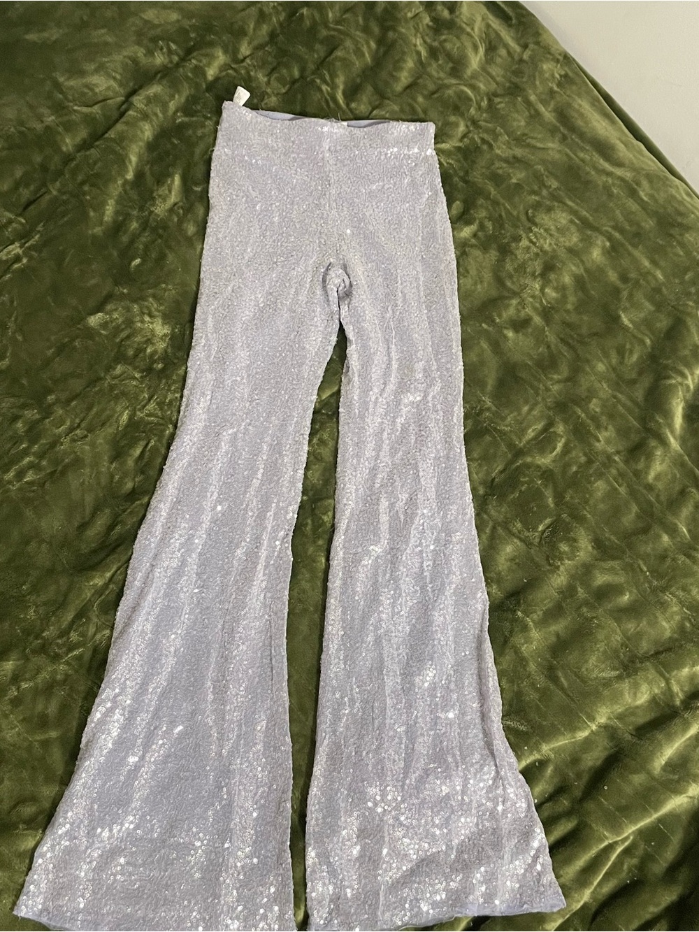 Lavender Sequin Flare Pants